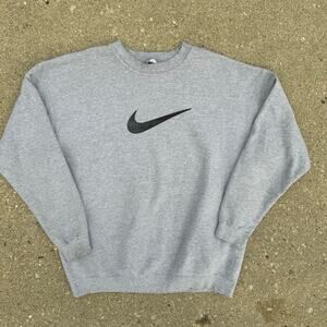 Vintage 90s Nike Grey Nike Swoosh Crewneck